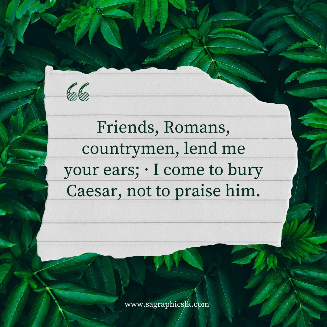 Friends Romans Countrymen Lend Me Your Ears Speech By Marc Antony